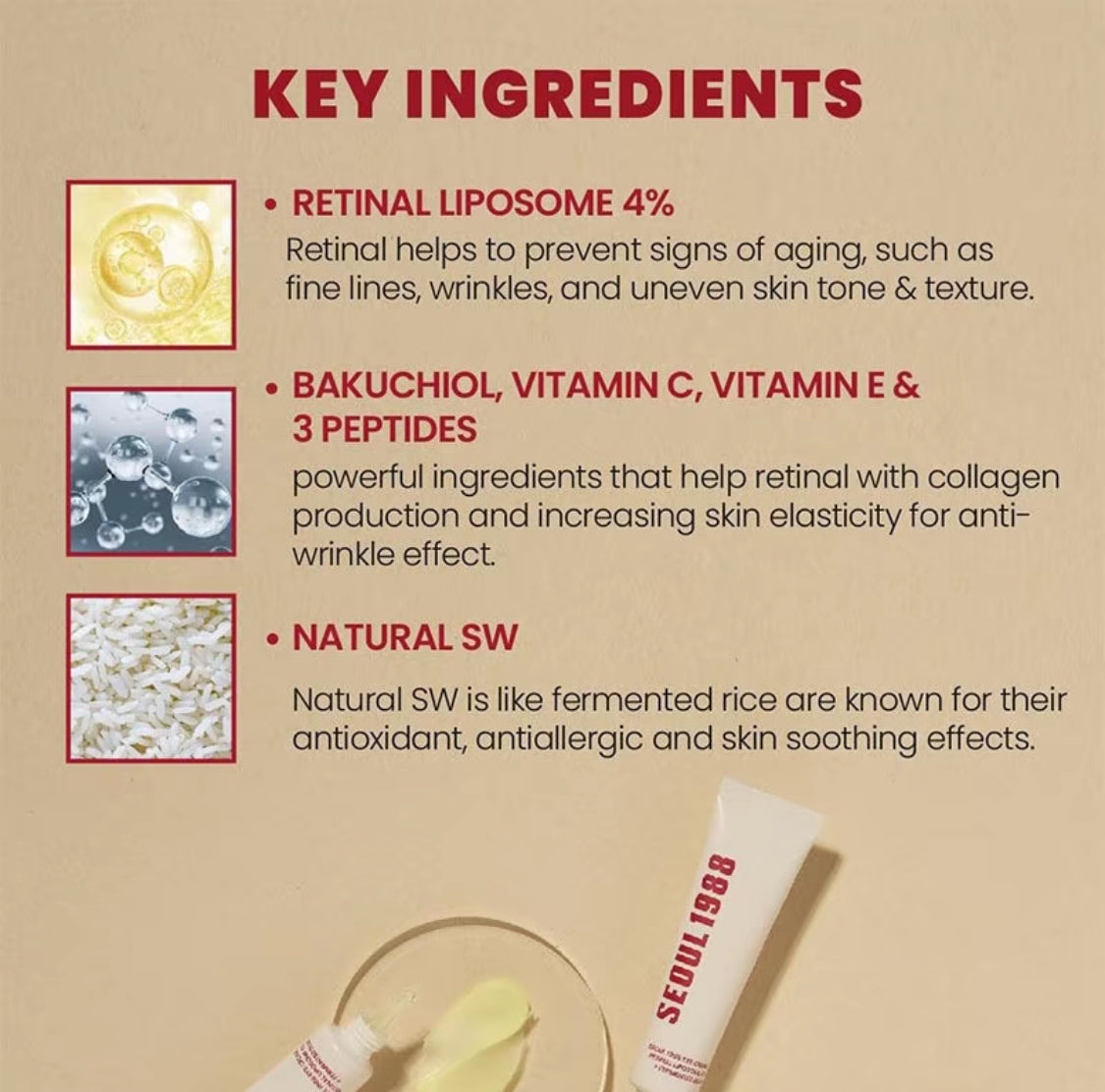 KSECRET Seoul 1988 , liposome rétinien 4 %, haricot fermenté